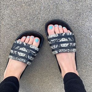 Adidas slides | floral print